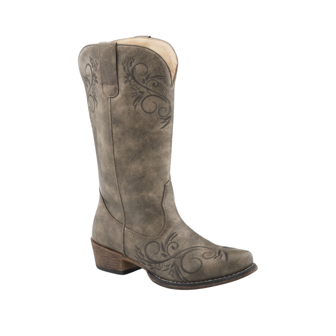 Roper Footwear Women's Riley Swirl Vintage Faux Grey Boots