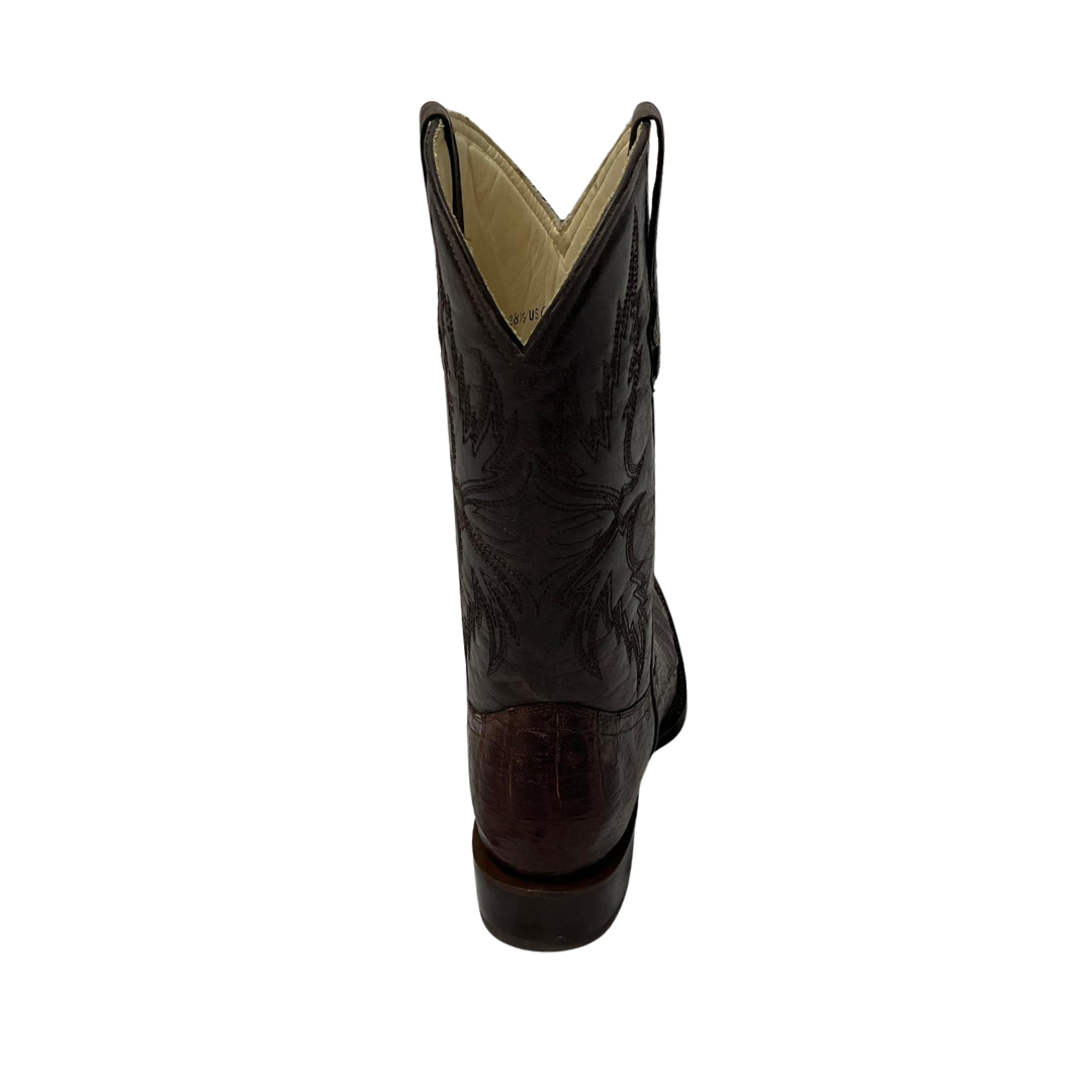 Pecos Bill Men's Square Toe Caiman Tail Brown Boots