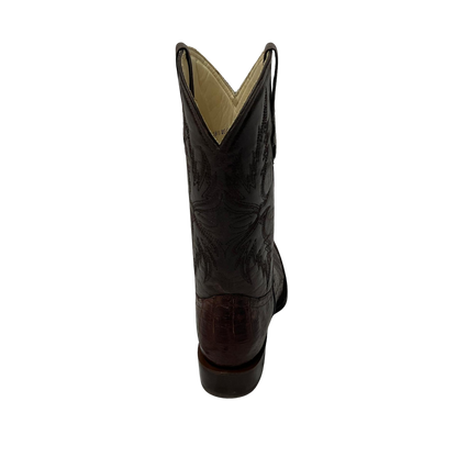 Pecos Bill Men's Square Toe Caiman Tail Brown Boots