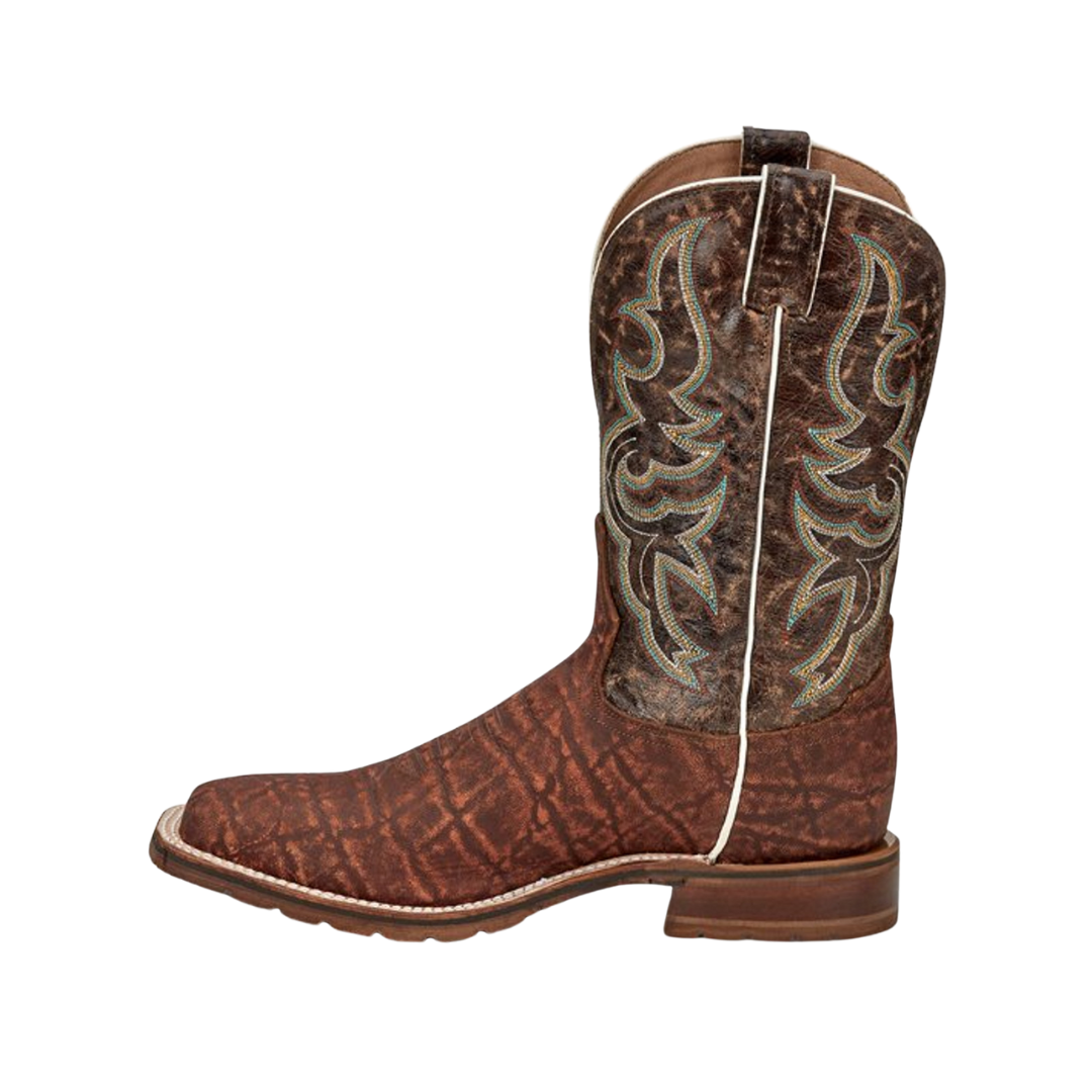 Tony Lama Men's Galan Elephant Print Brown Boots