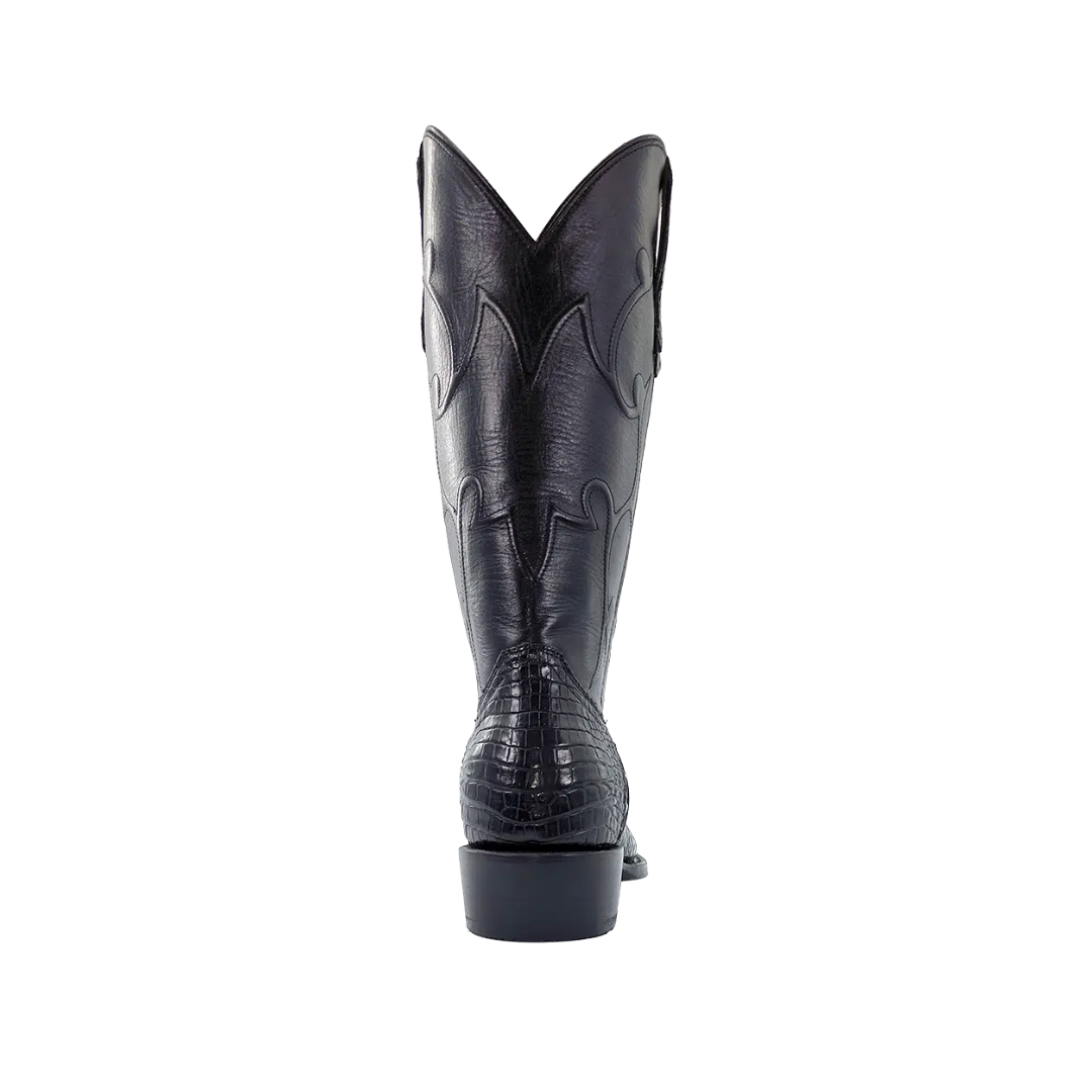 R.watson Men's Black Nile Crocodile Boots