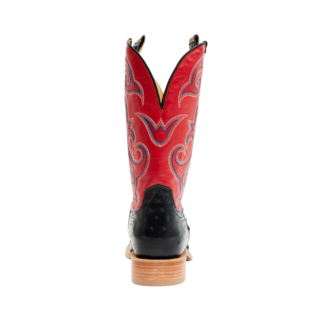 Hyer Men's Jetmore Ostrich Red Cowboy Boots Genuine Leather, Style