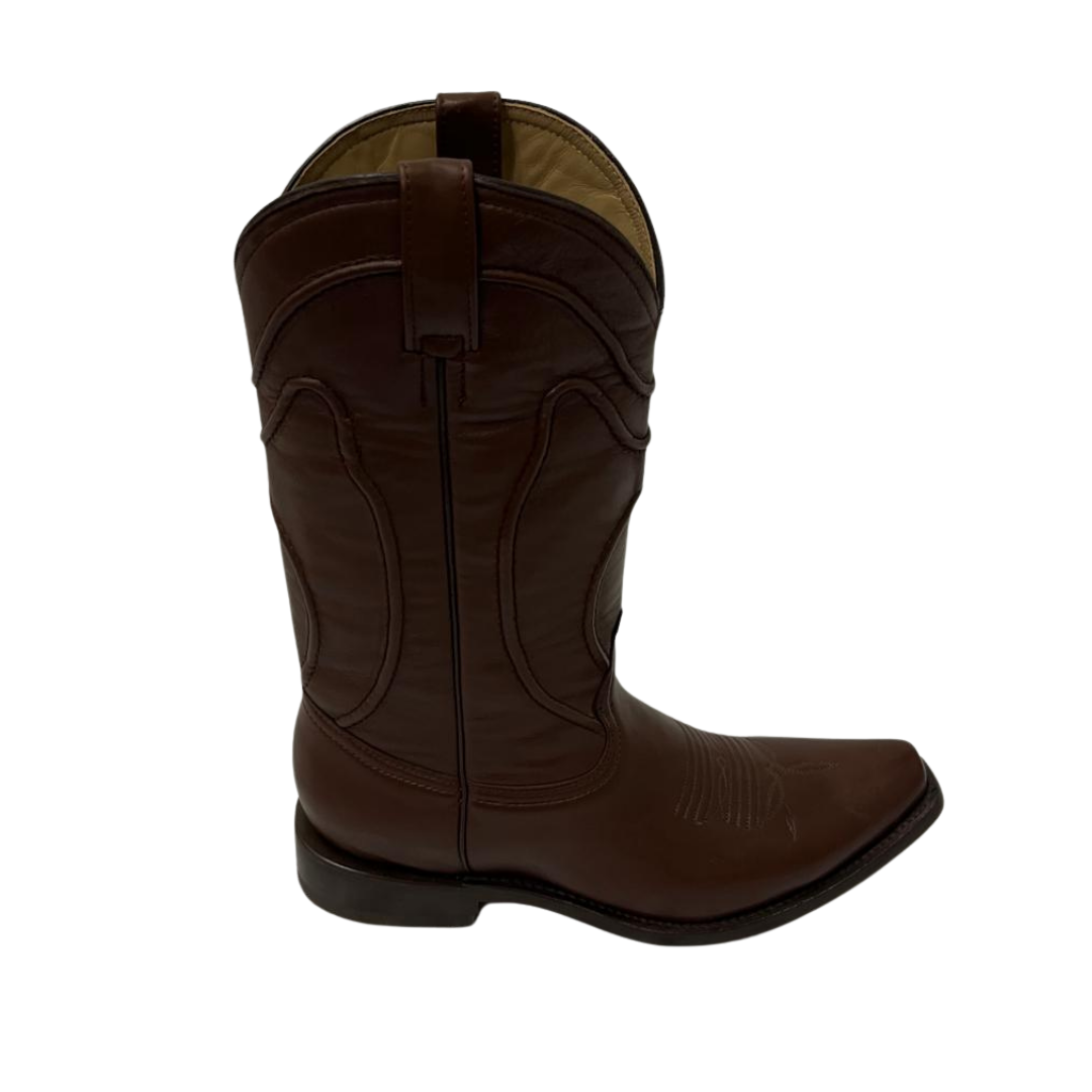 Pecos Bill Men's Vintage Snip Toe Western Brown Boots