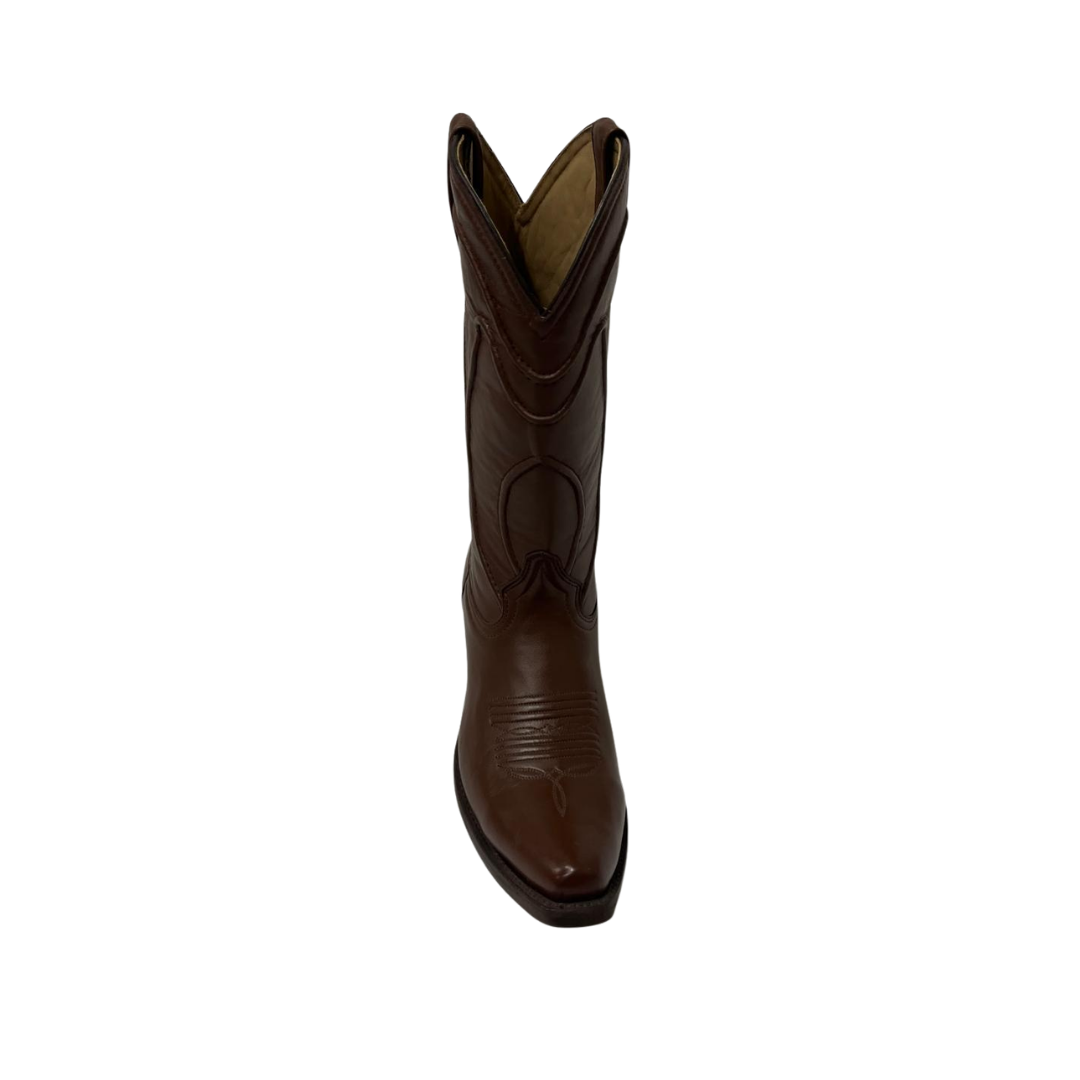Pecos Bill Men's Vintage Snip Toe Western Brown Boots
