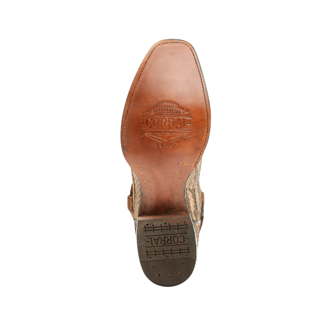 Corral Men's Python Embroidered Brown Boots