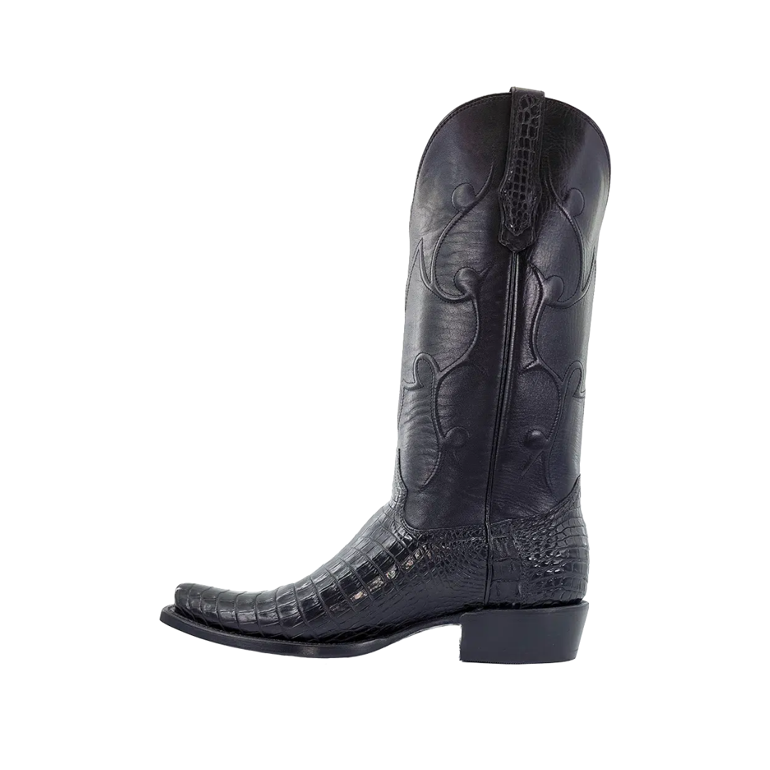 R.watson Men's Black Nile Crocodile Boots