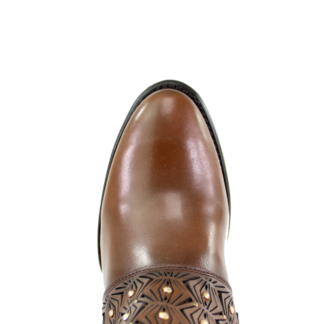 Cuadra Women's Zipper Studs Chocolate Boots