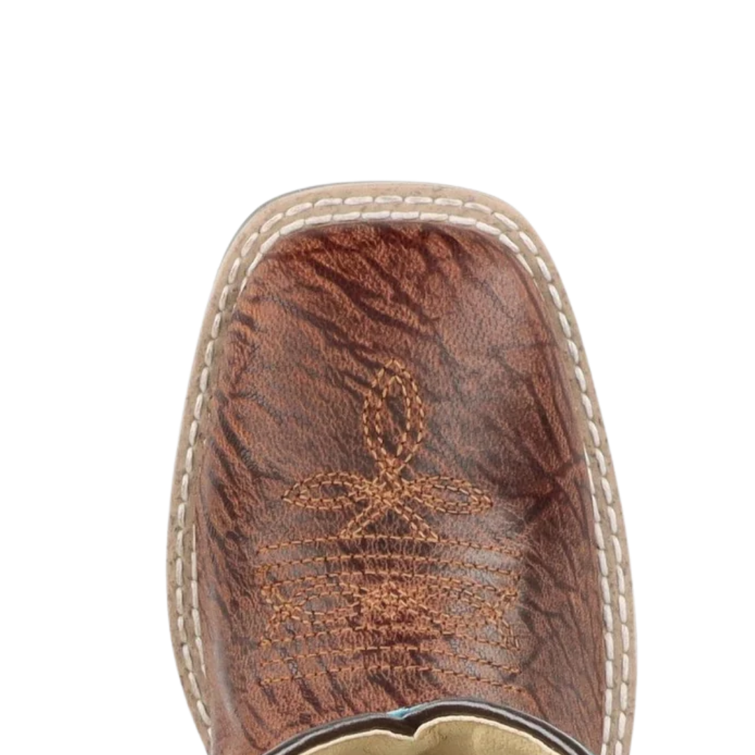 Smoky Mountain Youth Boy's Leather Frontier Brown Blue Boots