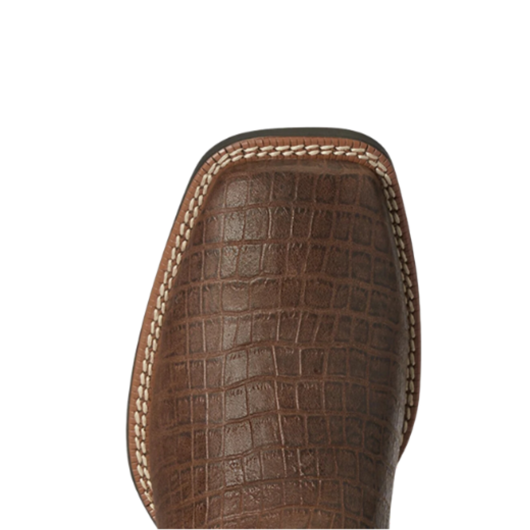Ariat Men's Sport Buckout Western Chocolate Croc Brown Boots