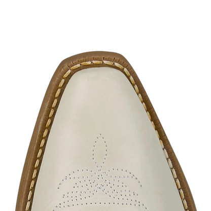 Justin Youth Girl's Bronci Snip Toe Ivory Boots