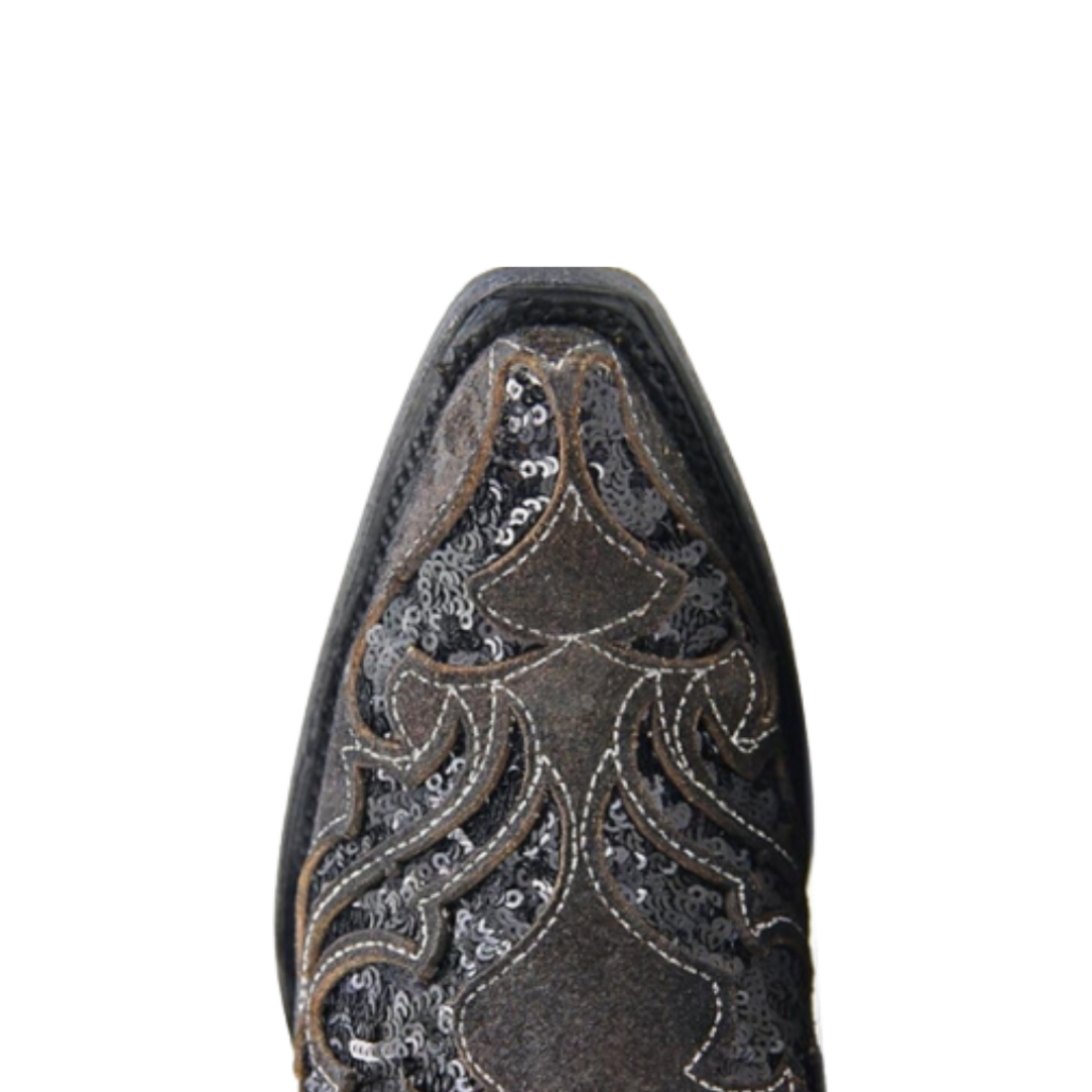 Corral Women's Inlay Sequins Snip Brown Boots