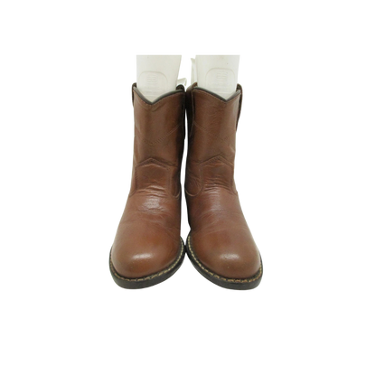 Old West Youth Unisex Leather Round Brown Boots