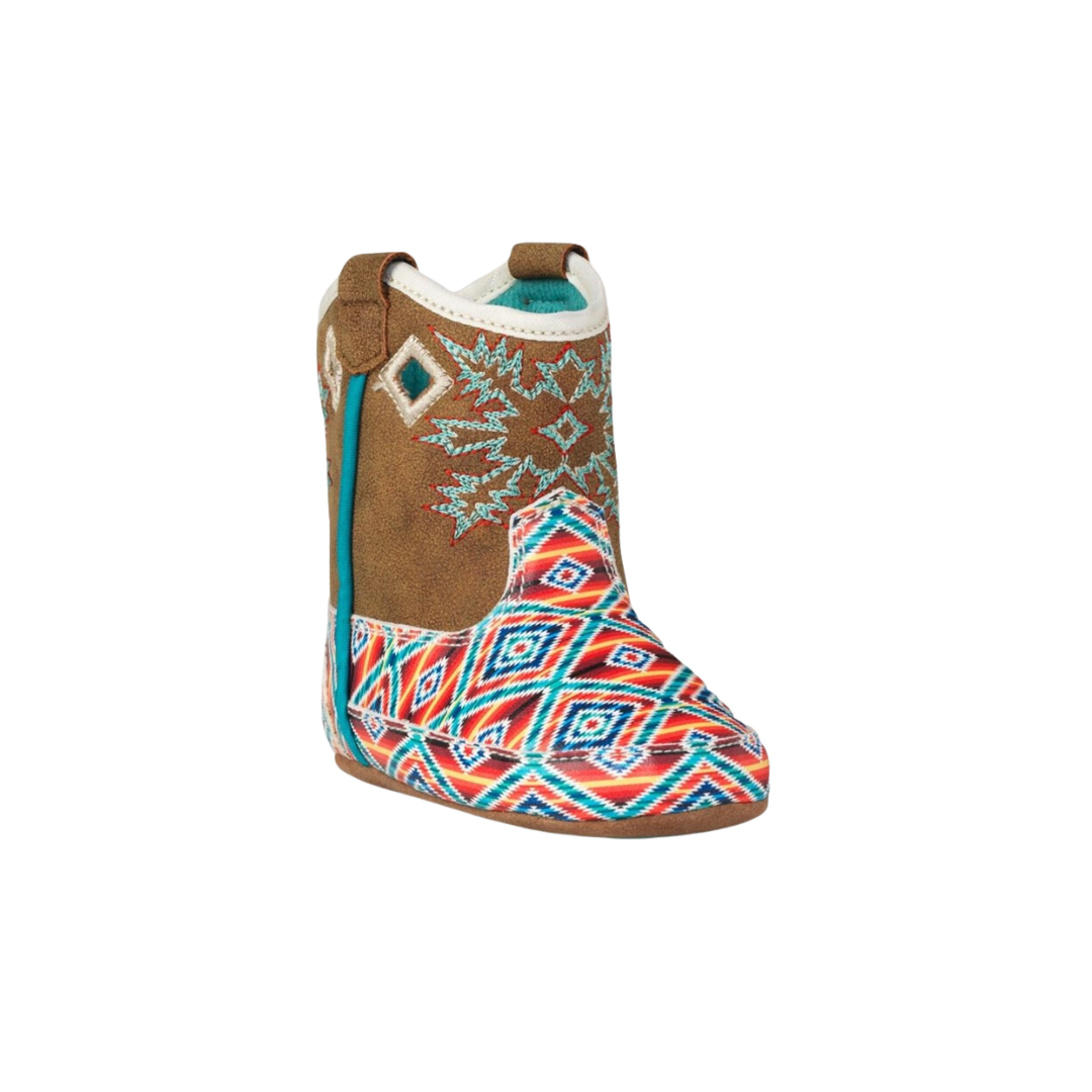 M&amp;F Twister Western Girls Brynlee Bucker Infant Aztec Brown Boots