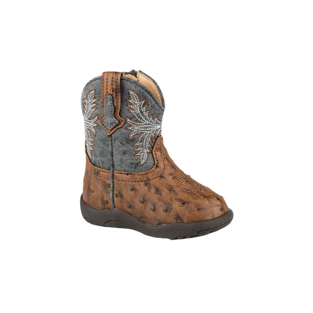 Roper Infants Boy's Brown Vamp Shaft Navy Boots