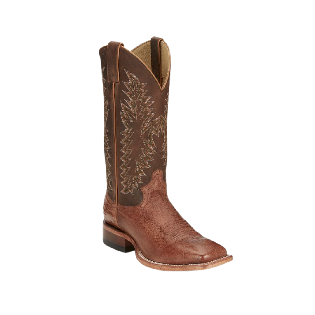 Justin Men's Breck Smooth Ostrich Cognac Boots