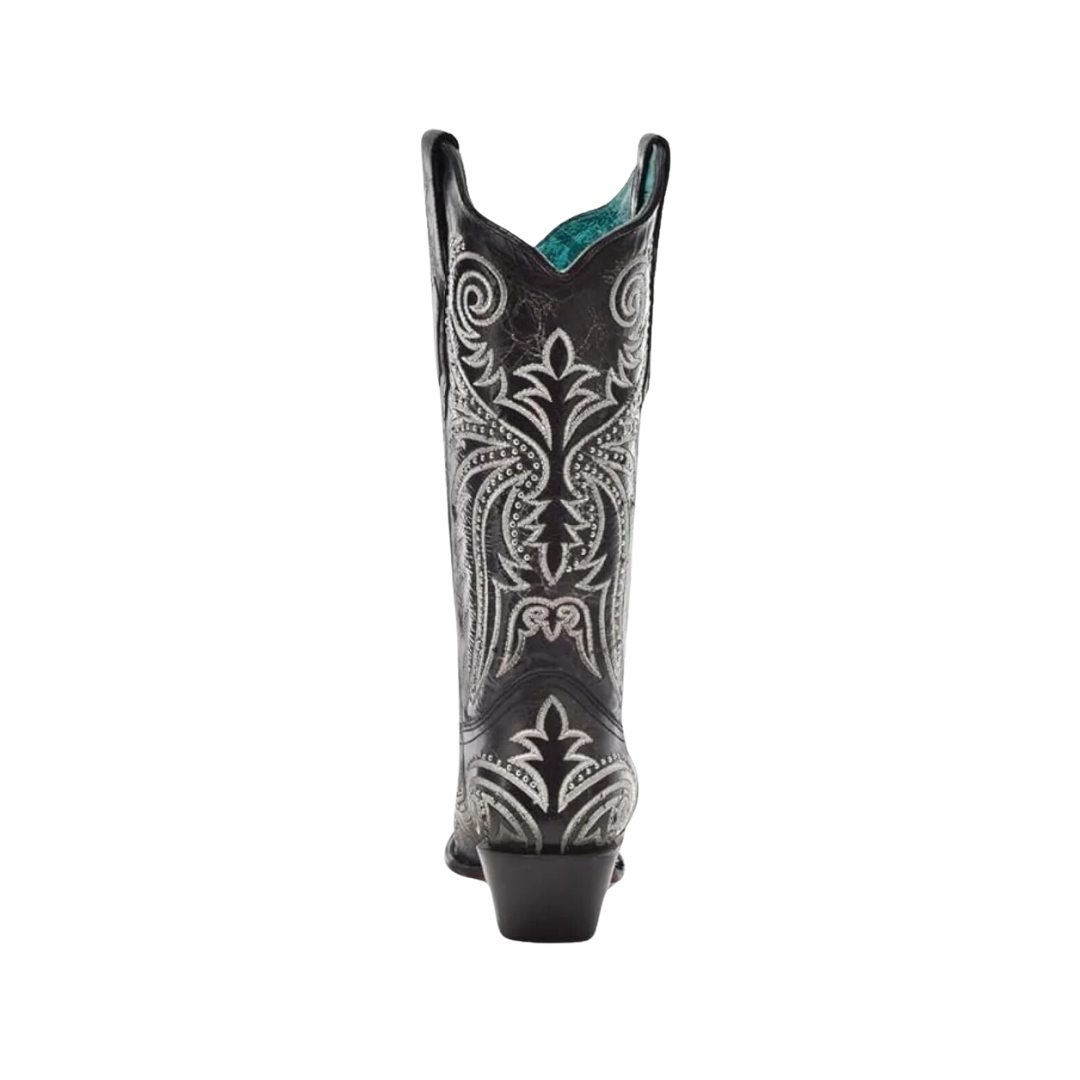 Corral Ladies Embroidered & Studded Black Western Boots