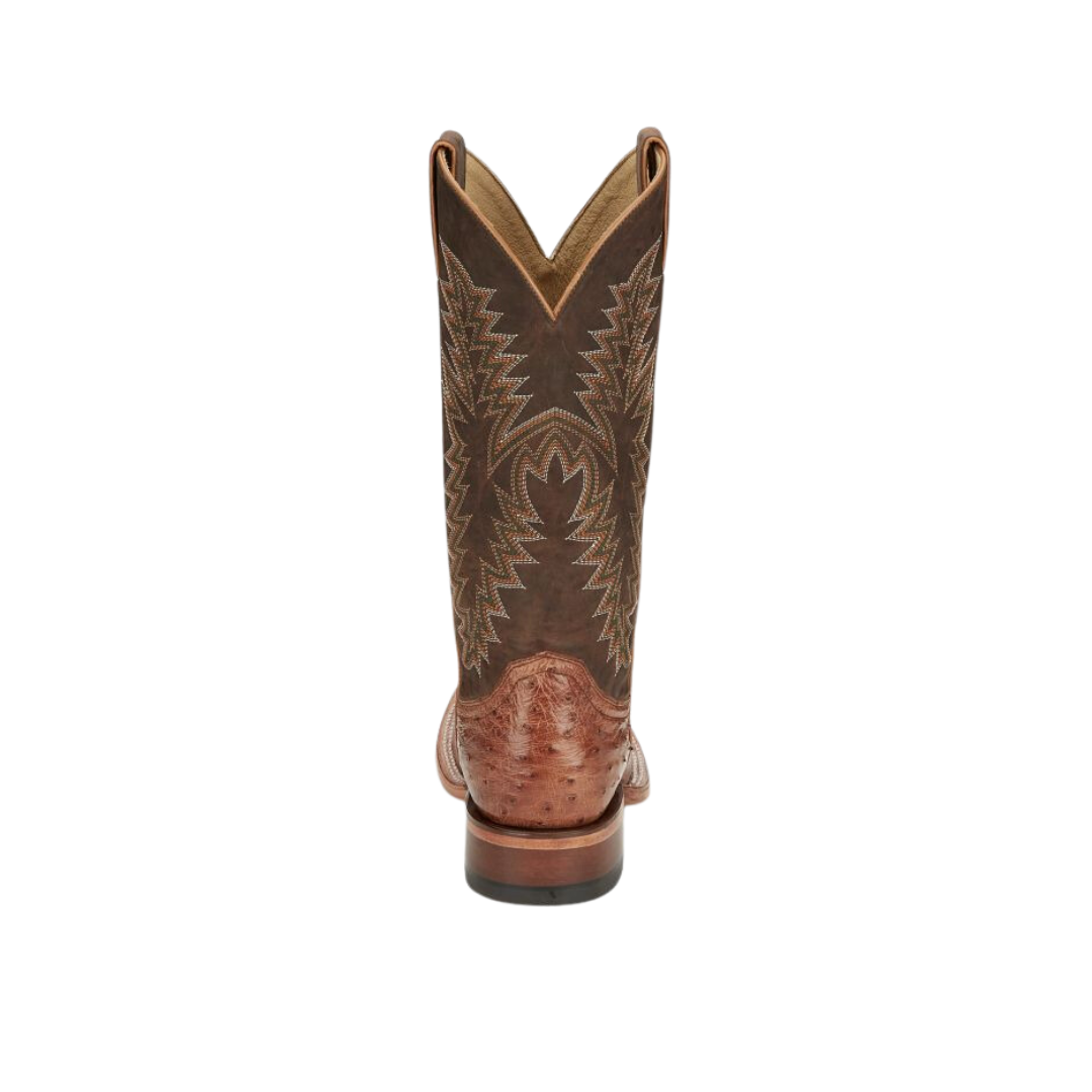 Justin Men's Breck Smooth Ostrich Cognac Boots
