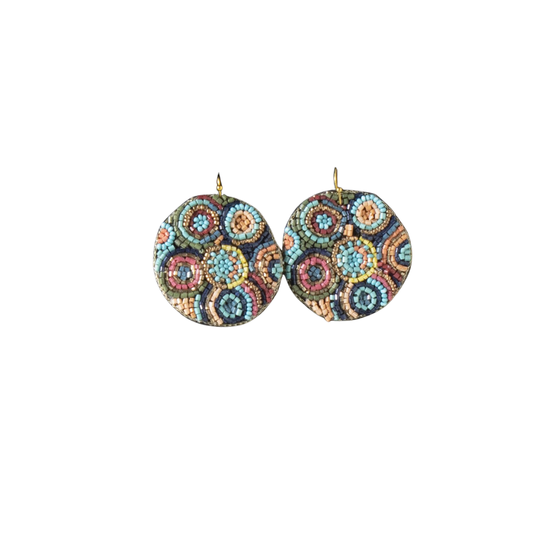 Blazin Roxx Women's Beaded Flower Multicolored Earrings