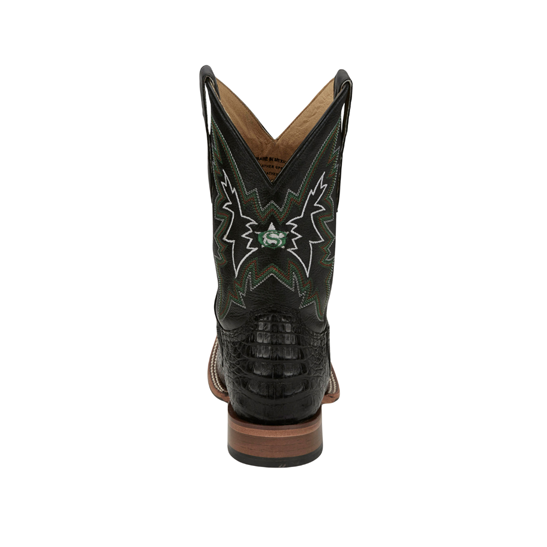 Justin Men's Haggard Exotic Caiman Western Black Boots