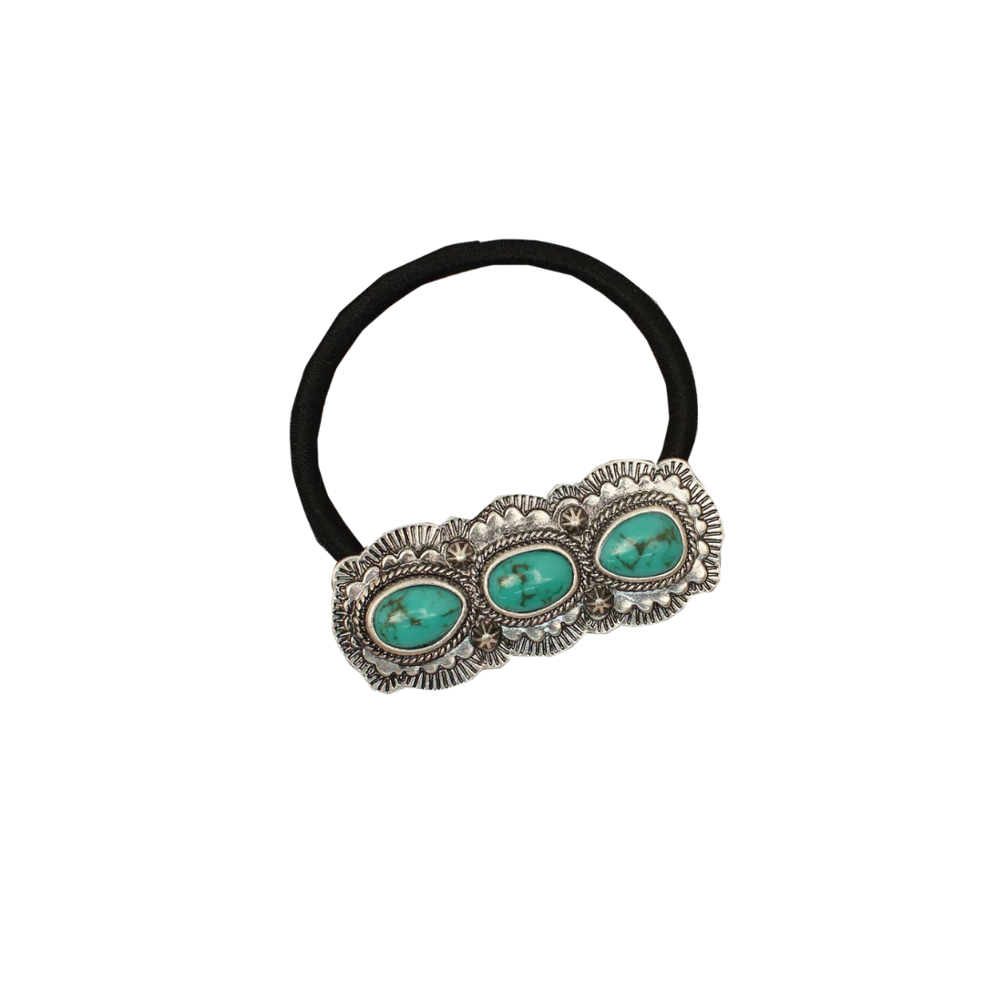 Blazin Roxx Women's Western Triple Turquoise Hair Tie