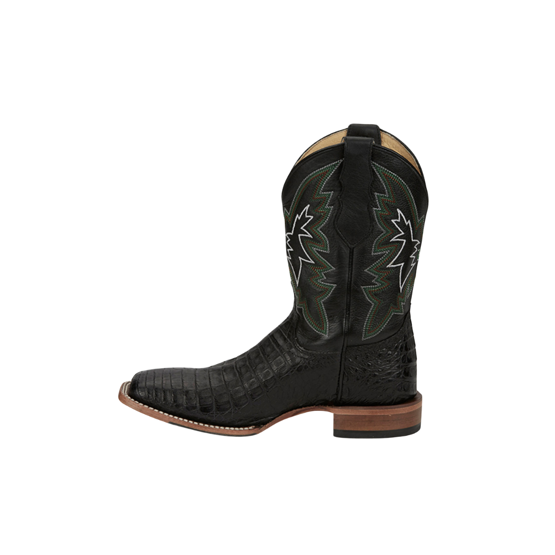 Justin Men's Haggard Exotic Caiman Western Black Boots