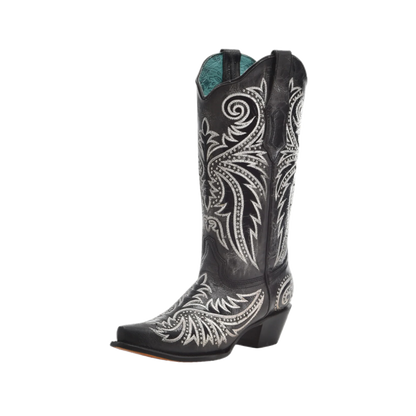 Corral Ladies Embroidered &amp; Studded Black Western Boots