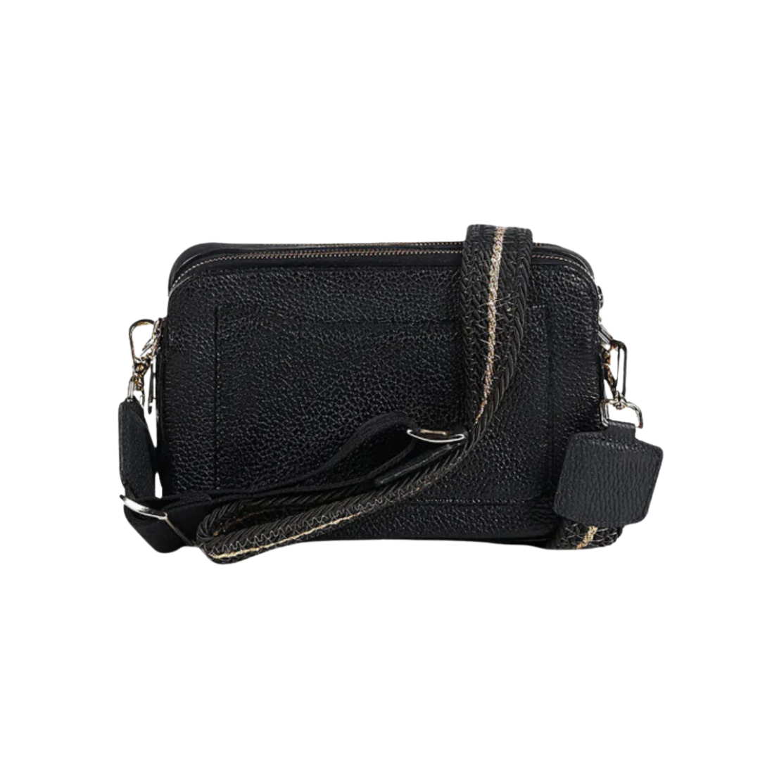 Cuadra Women's Stingray Zipper Studs Black Bag