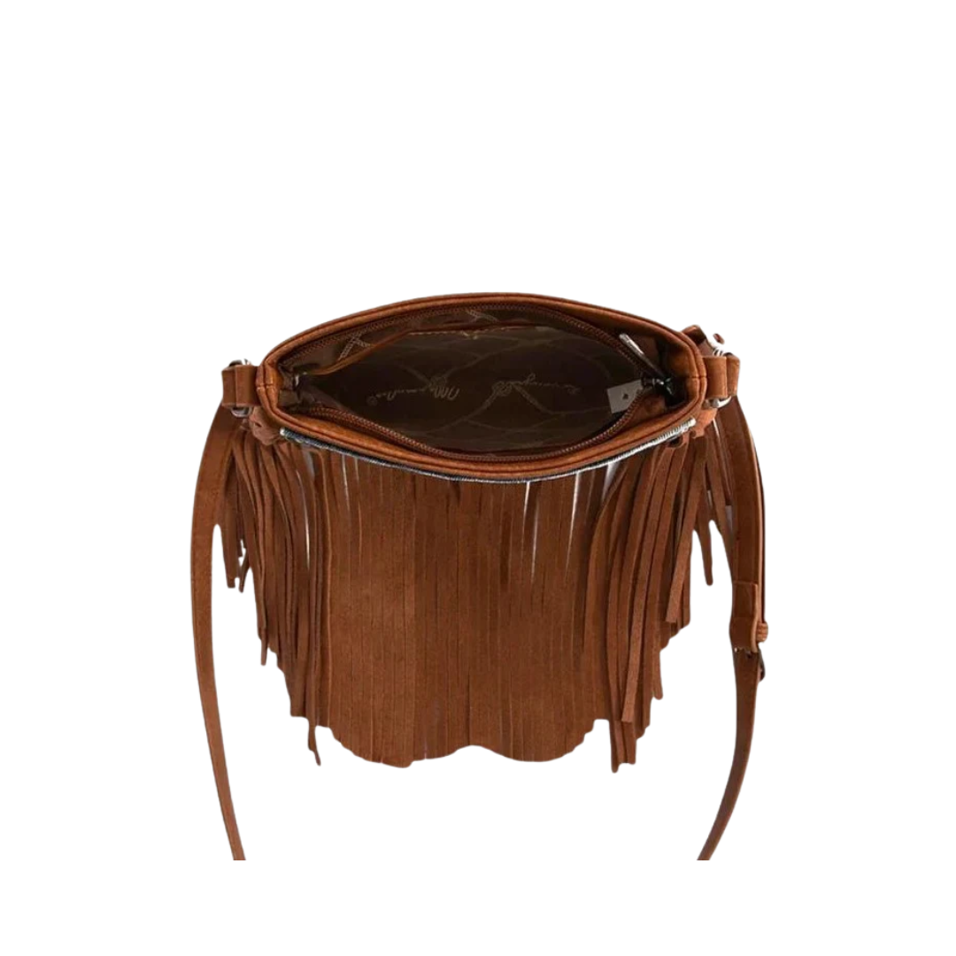 Wrangler women's Fringe Denim Pink Crossbody