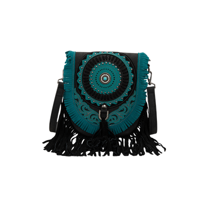 Montana West Concho Fringe Collection Saddle Bag/Crossbody