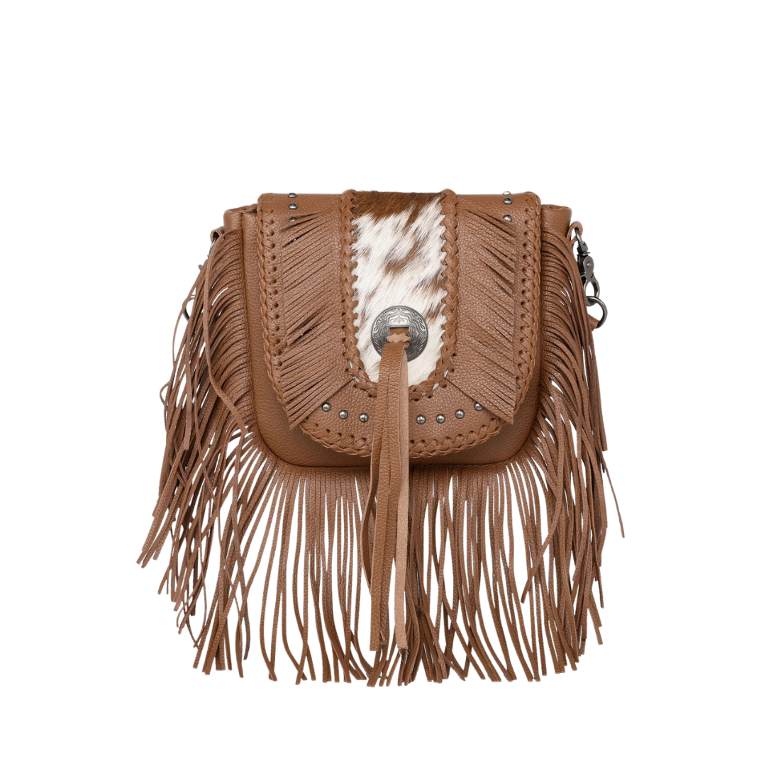 Montana West Women's Hair On Cowhide Bohemian Brown Crossbody