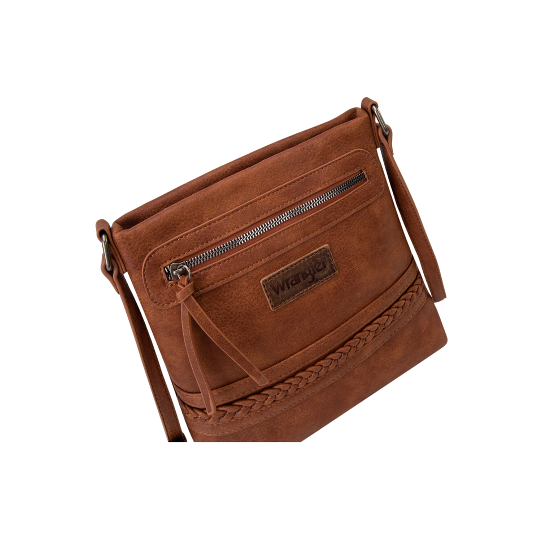 Wrangler Women's Braided Concealed Carry Brown Crossbody