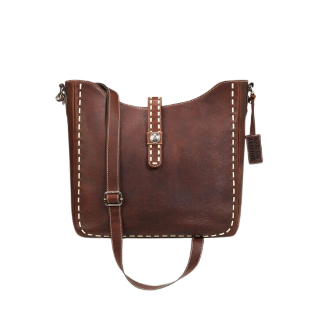 Ariat Women's Teagan Style Large Leather Brown Crossbody Bag