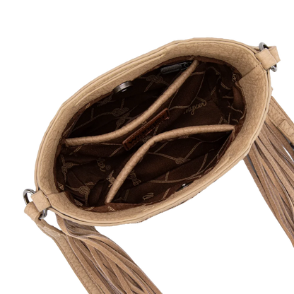 Wrangler Women's Genuine Cowhide Tan Crossbody