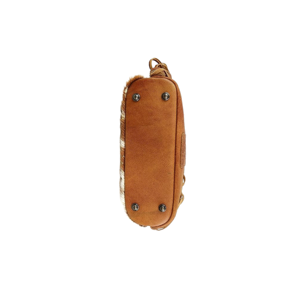 American Darling Women's Leather Fringe Light Brown Crossbody