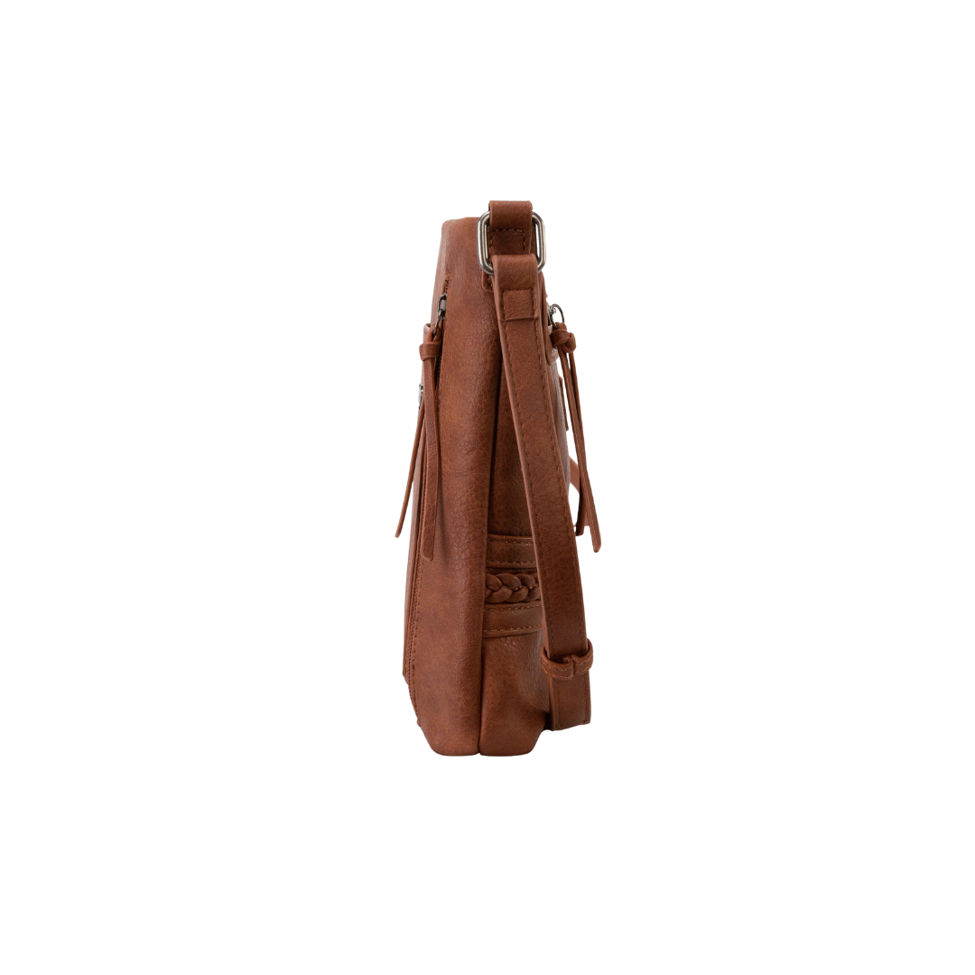 Wrangler Women's Braided Concealed Carry Brown Crossbody