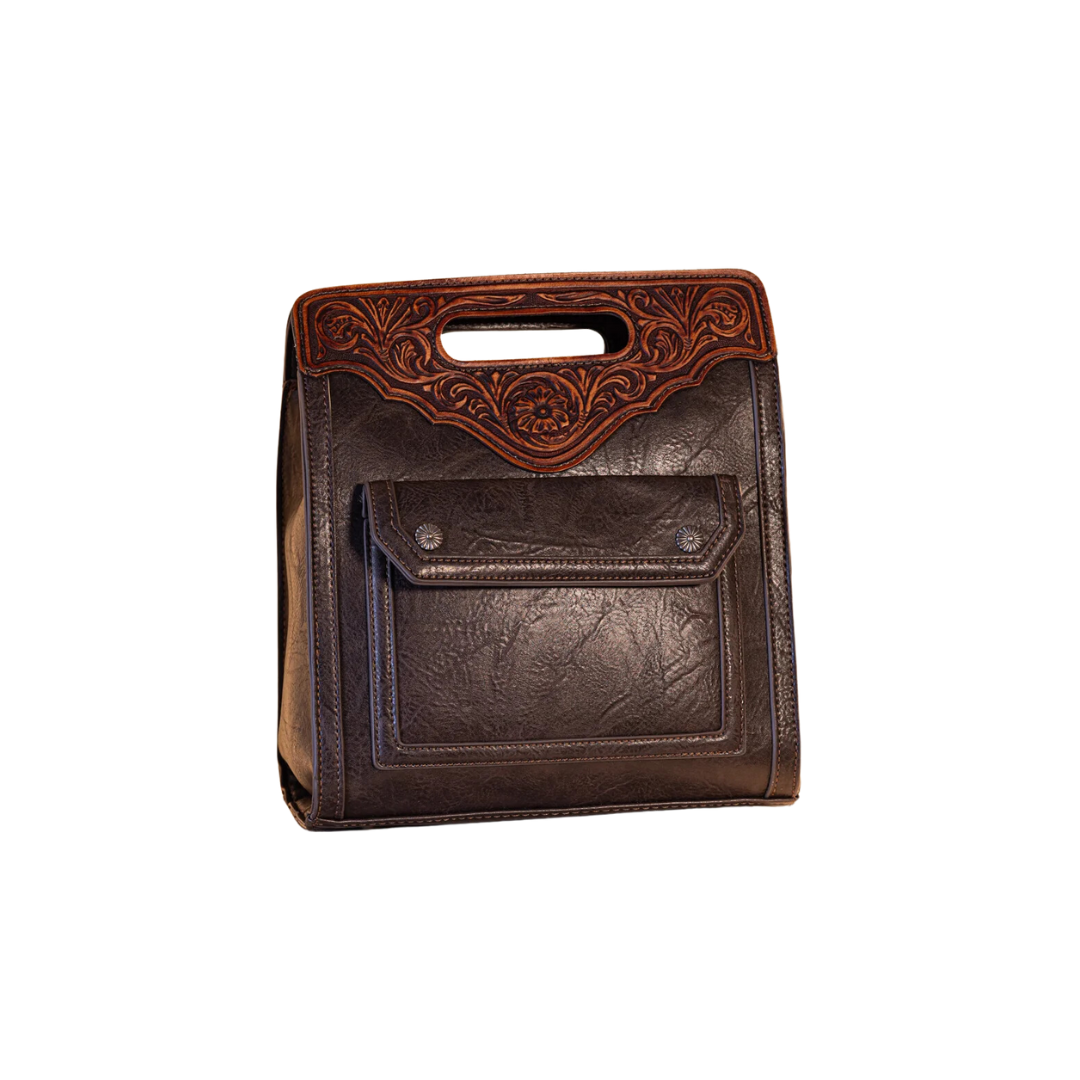 Montana West Women's Ranch Tooled Concealed Carry Coffee Crossbody Bag