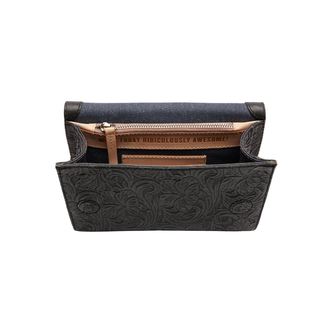 Consuela Women's Mini Messenger Steely Black Crossbody