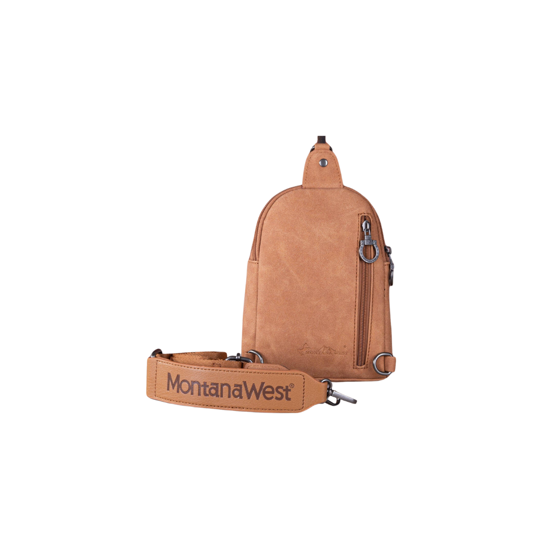 Wrangler Women's Embroidered Boot Scroll Light Brown Sling Bag