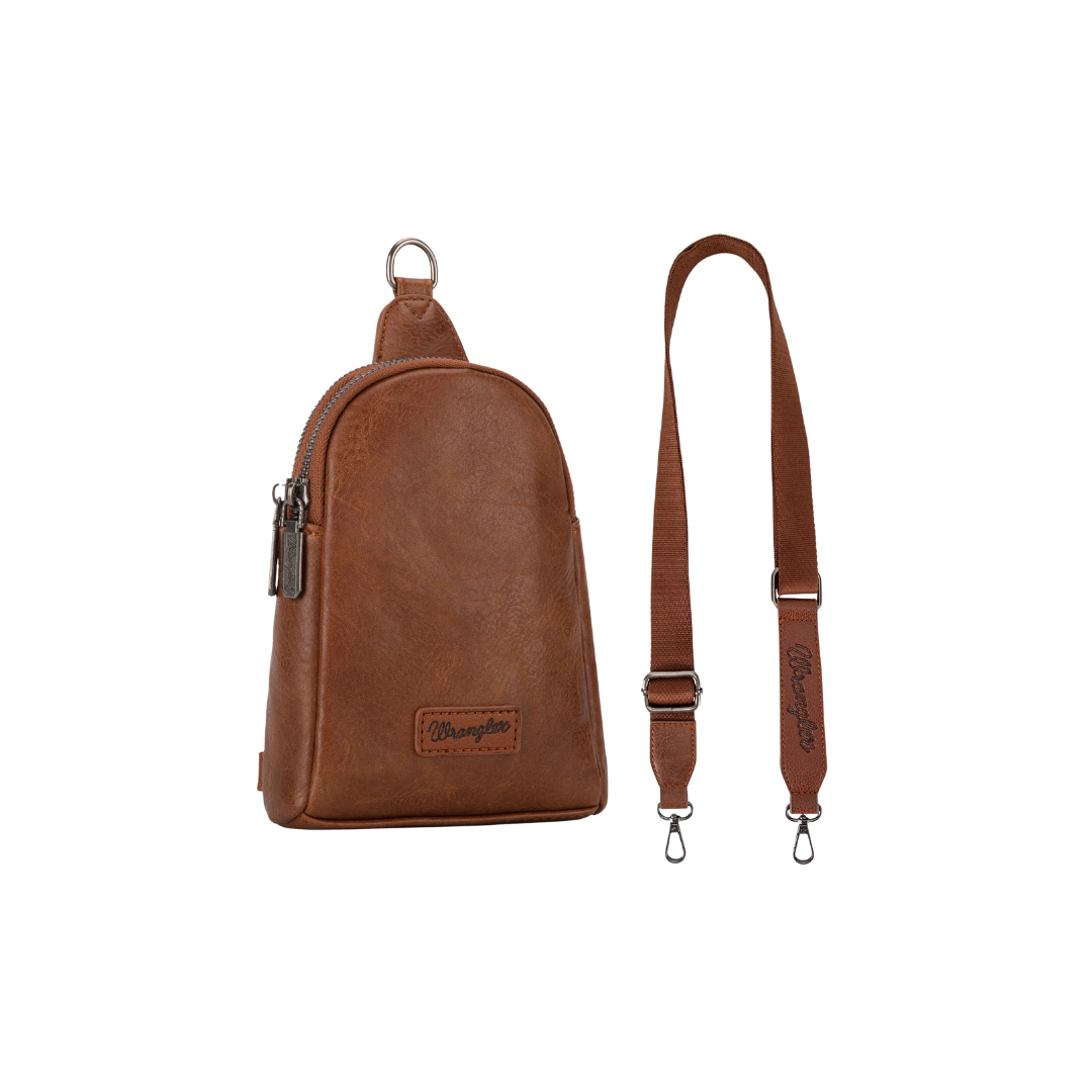 Wrangler Women's Sling Bag Crossbody Light Brown Chest Bag