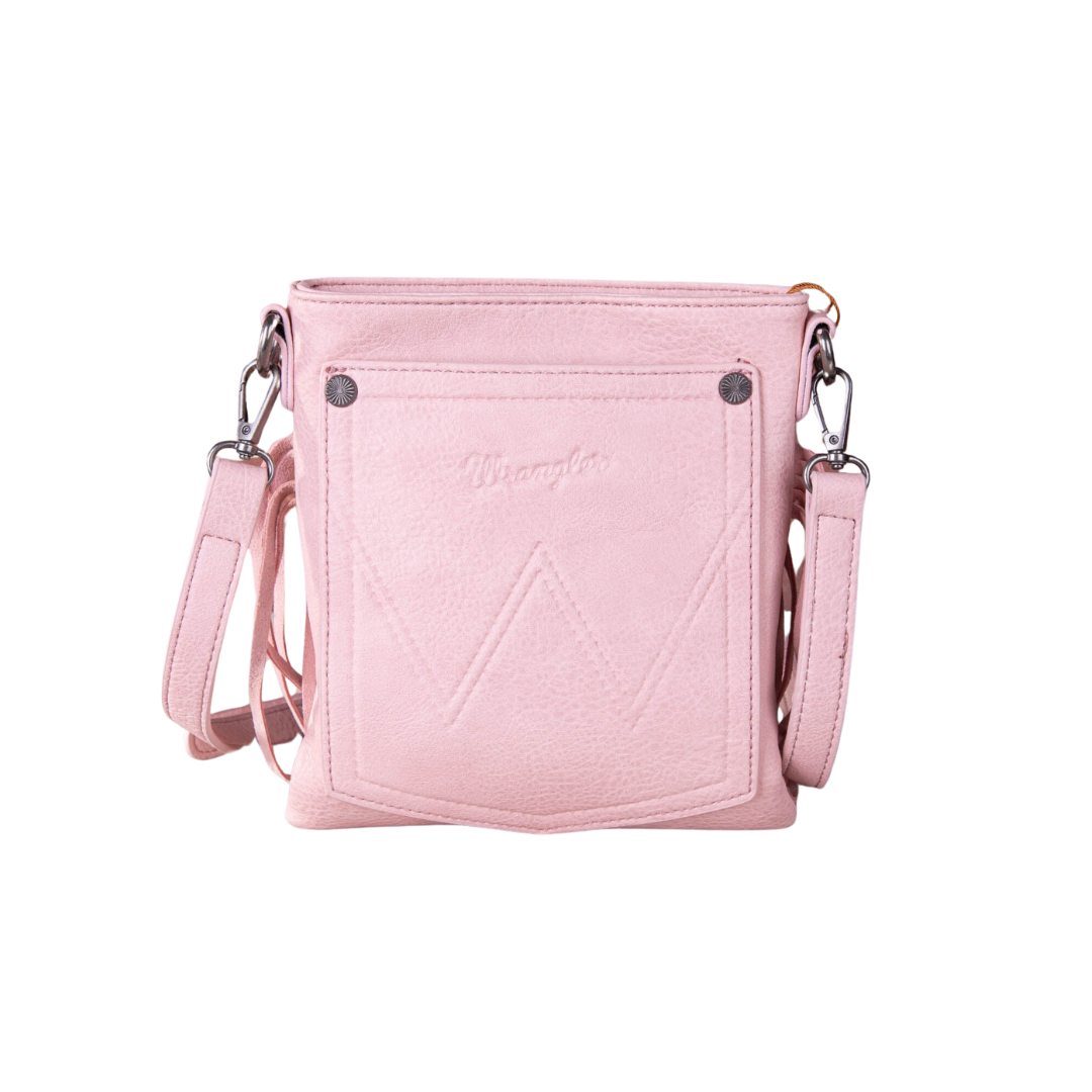 Wrangler Women's Embossed Fringe Peach Crossbody