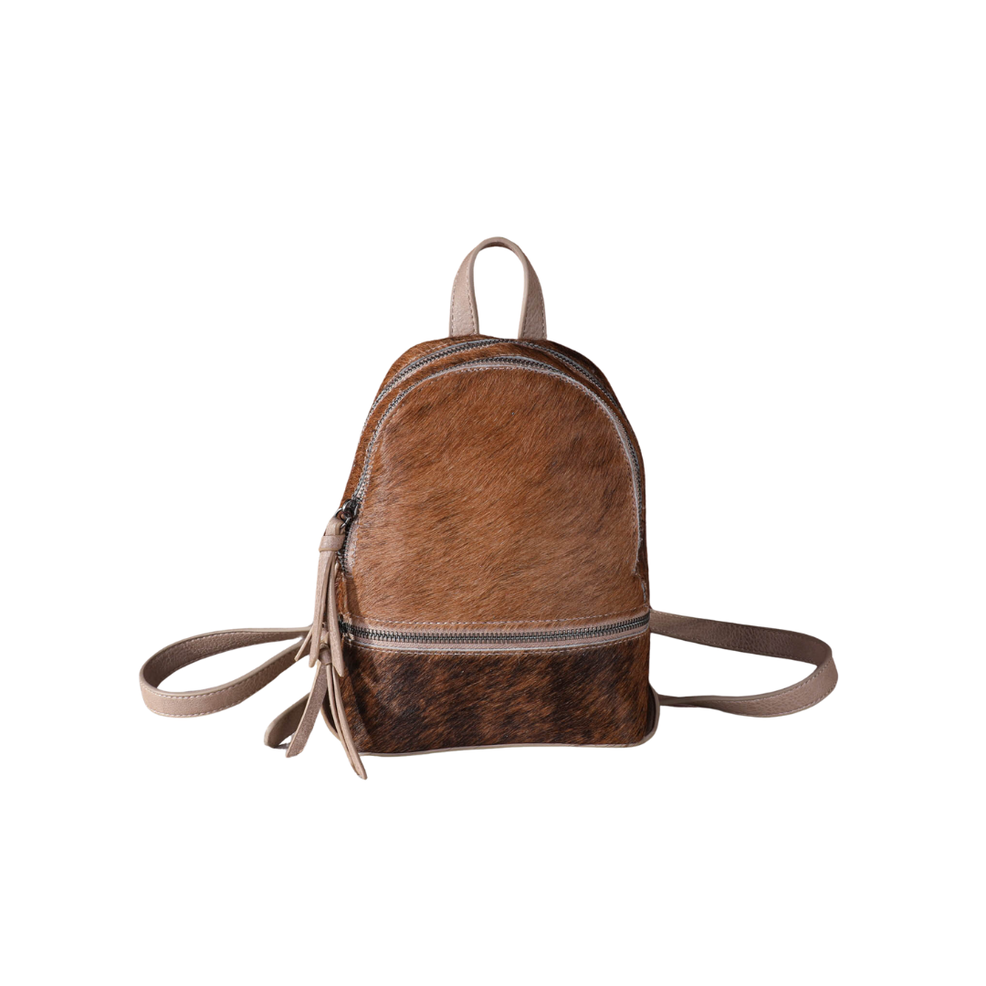 Wrangler Women's Trinity Ranch Hair On Cowhide Tan Mini Backpack