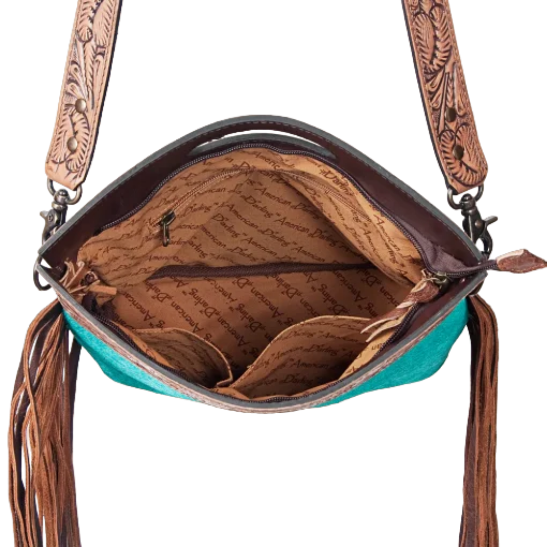 American Darling Women's Saddle Blanket Turquoise Crossbody
