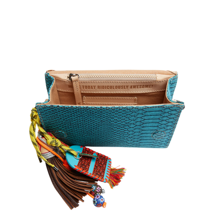 Lago Di Lugano Turquoise Italian Leather Handbag | Uno Alla Volta