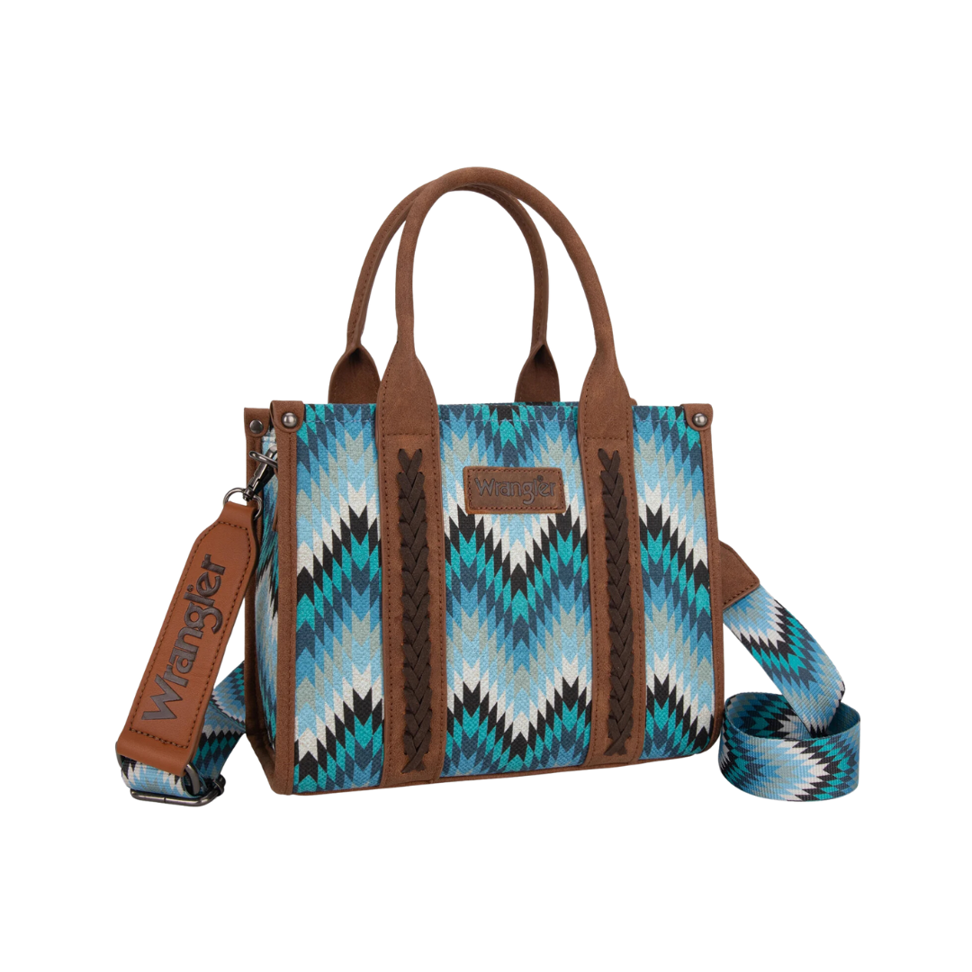 wrangler Women's Dual Sided Print Jean Tote Crossbody