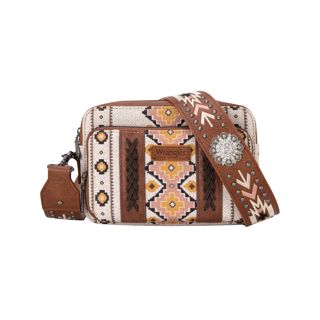 Wrangler Women's Aztec Printed Coffee Crossbody