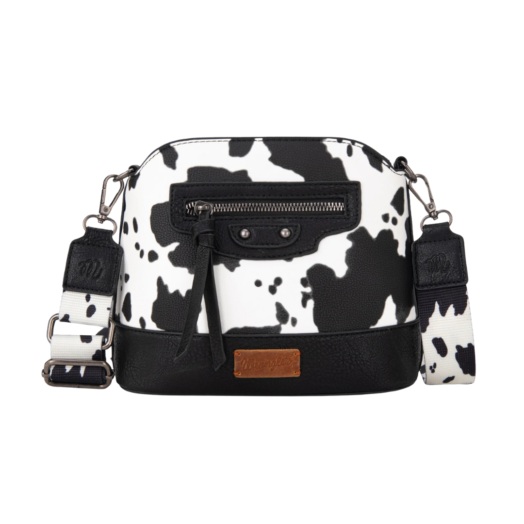 wrangler Women's Cow Print Black Crossbody Bag