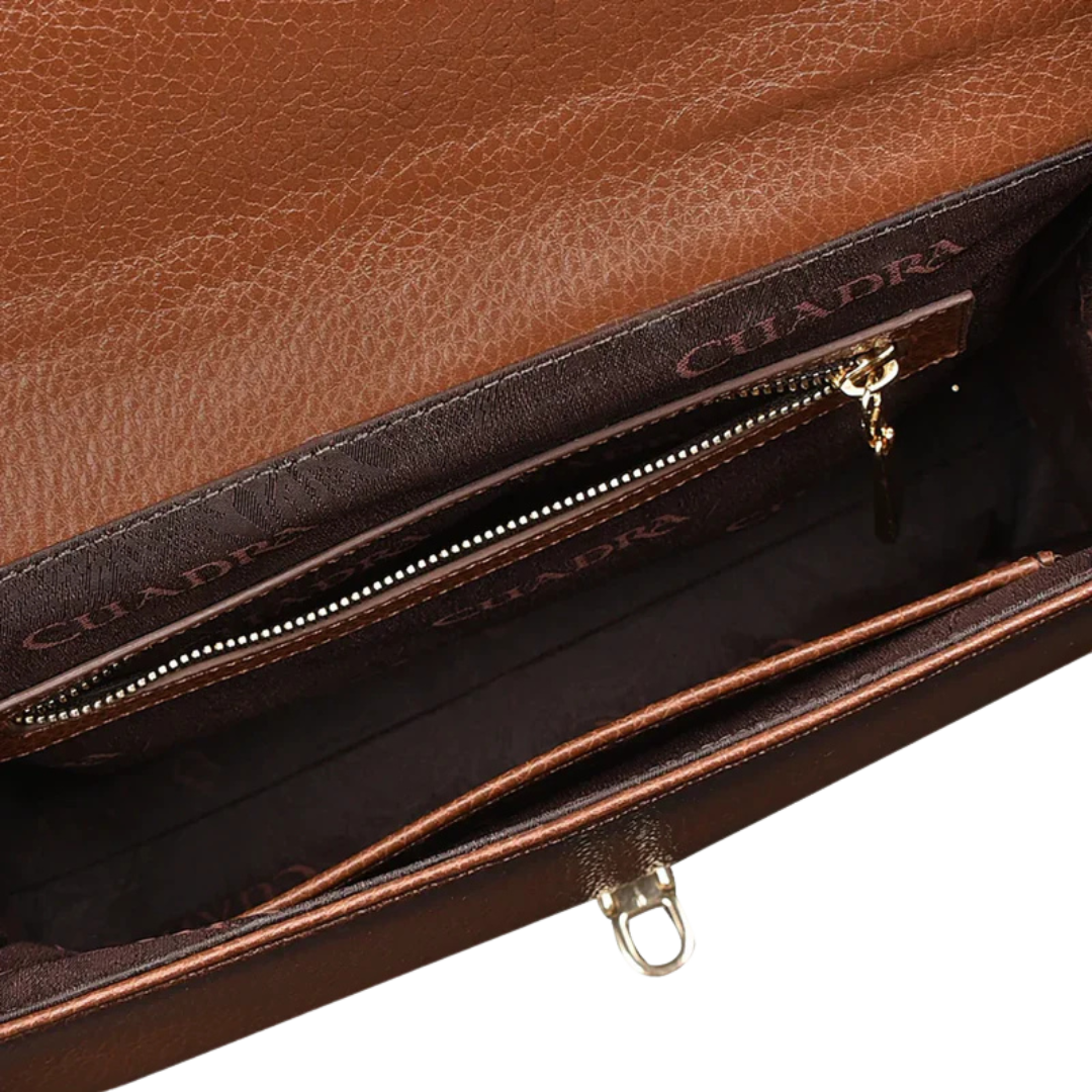 Cuadra Women's Honey Python Cowhide Brown Handbag