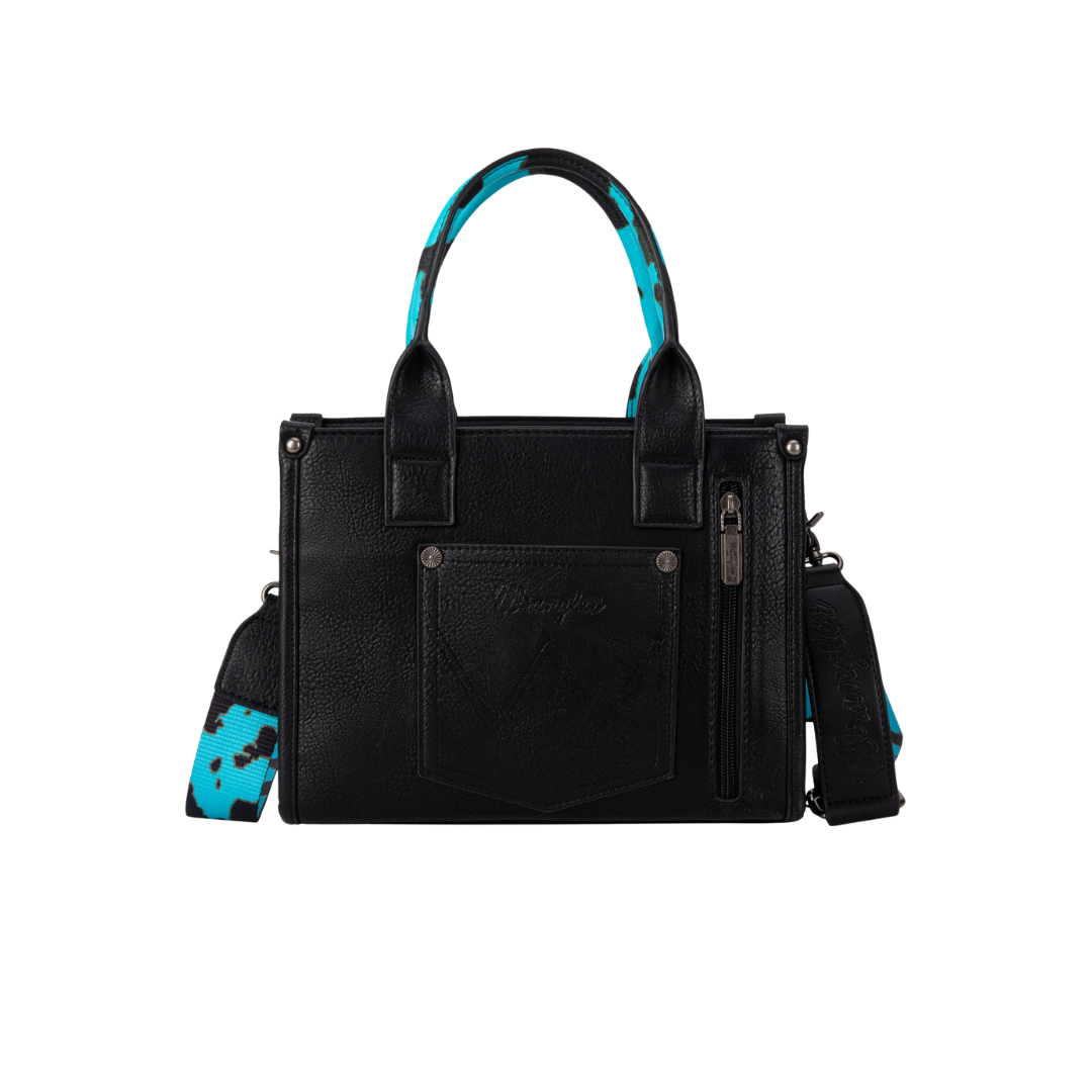 Montana West Women's Cow Print Carry Tote Crossbody Turquoise Bag