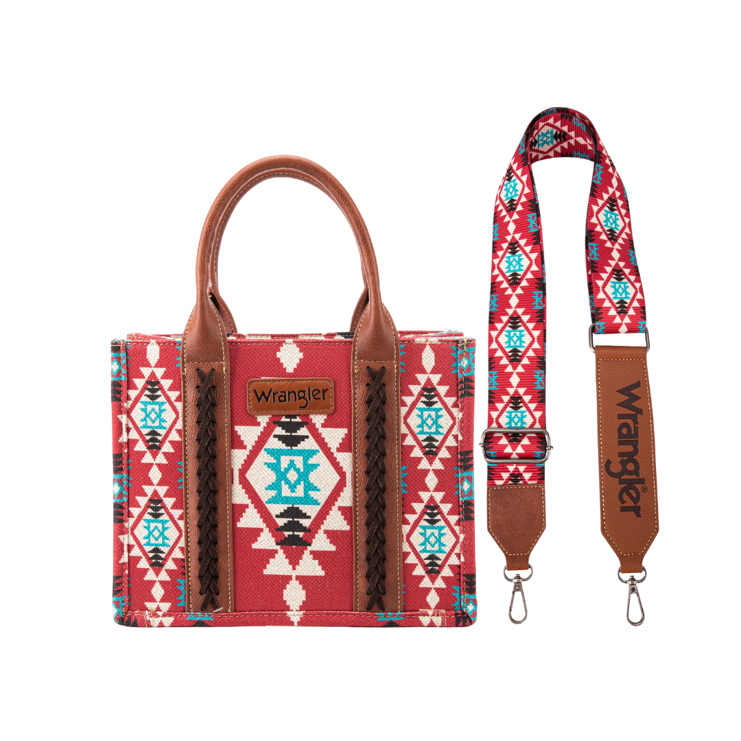 Wrangler Women's Canvas Tote Burgundy Crossbody