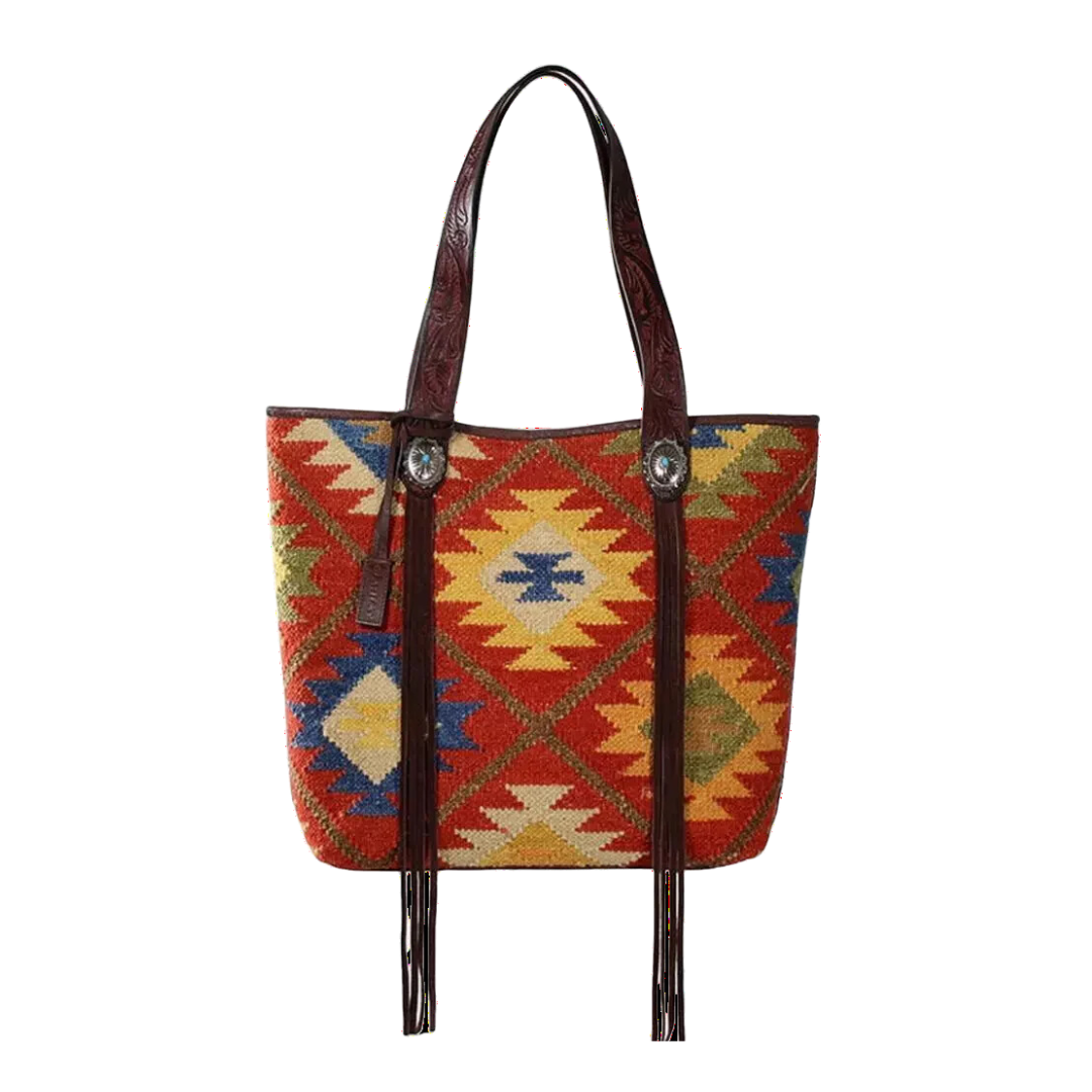 Ariat Women's Brynlee Aztec Conceal Carry Red Tote Bag